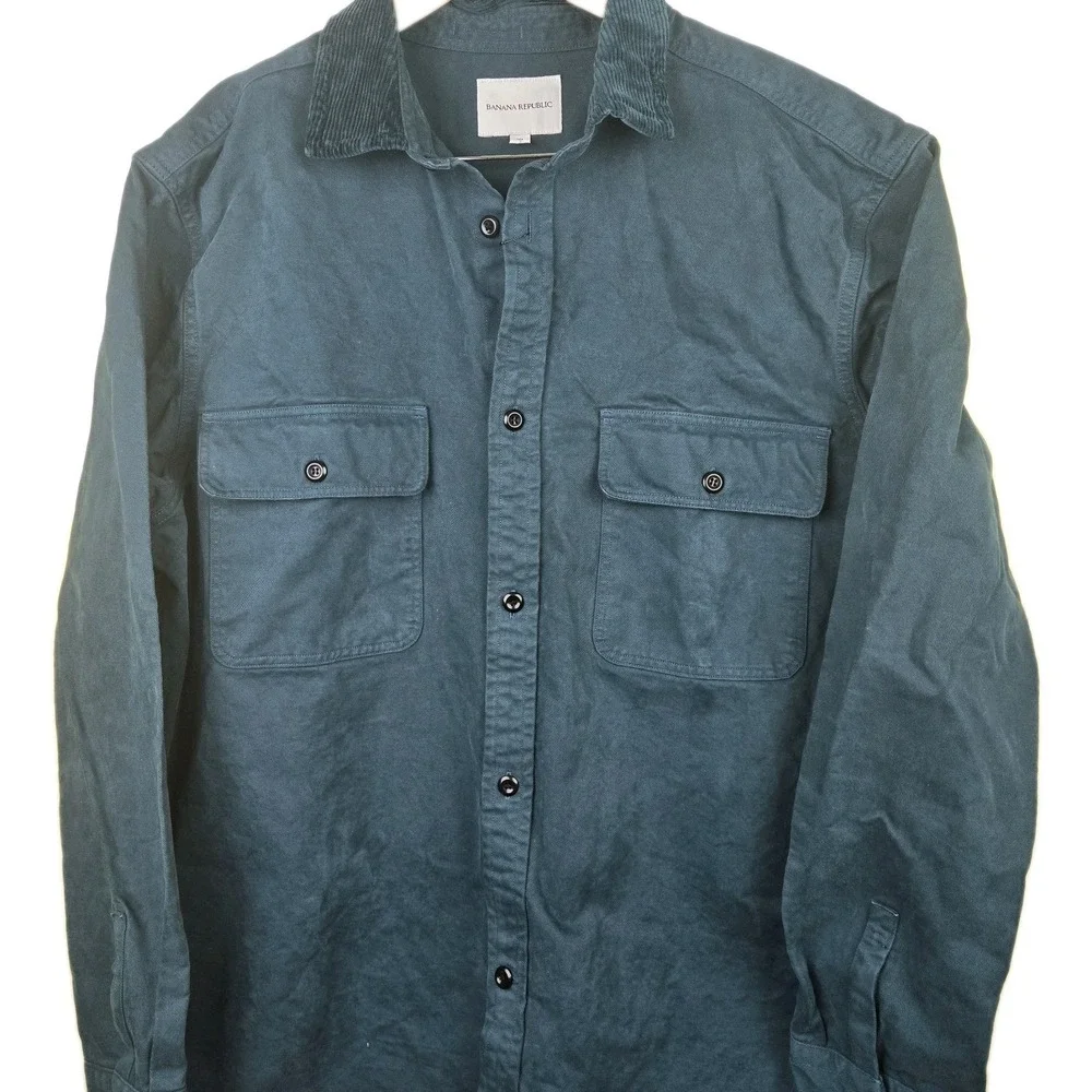Banana Republic Standard Fit Cotton Heavy Twill Button Shirt XL Curdoroy Collar